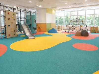 Rubber surfacing inside an indoor play centre